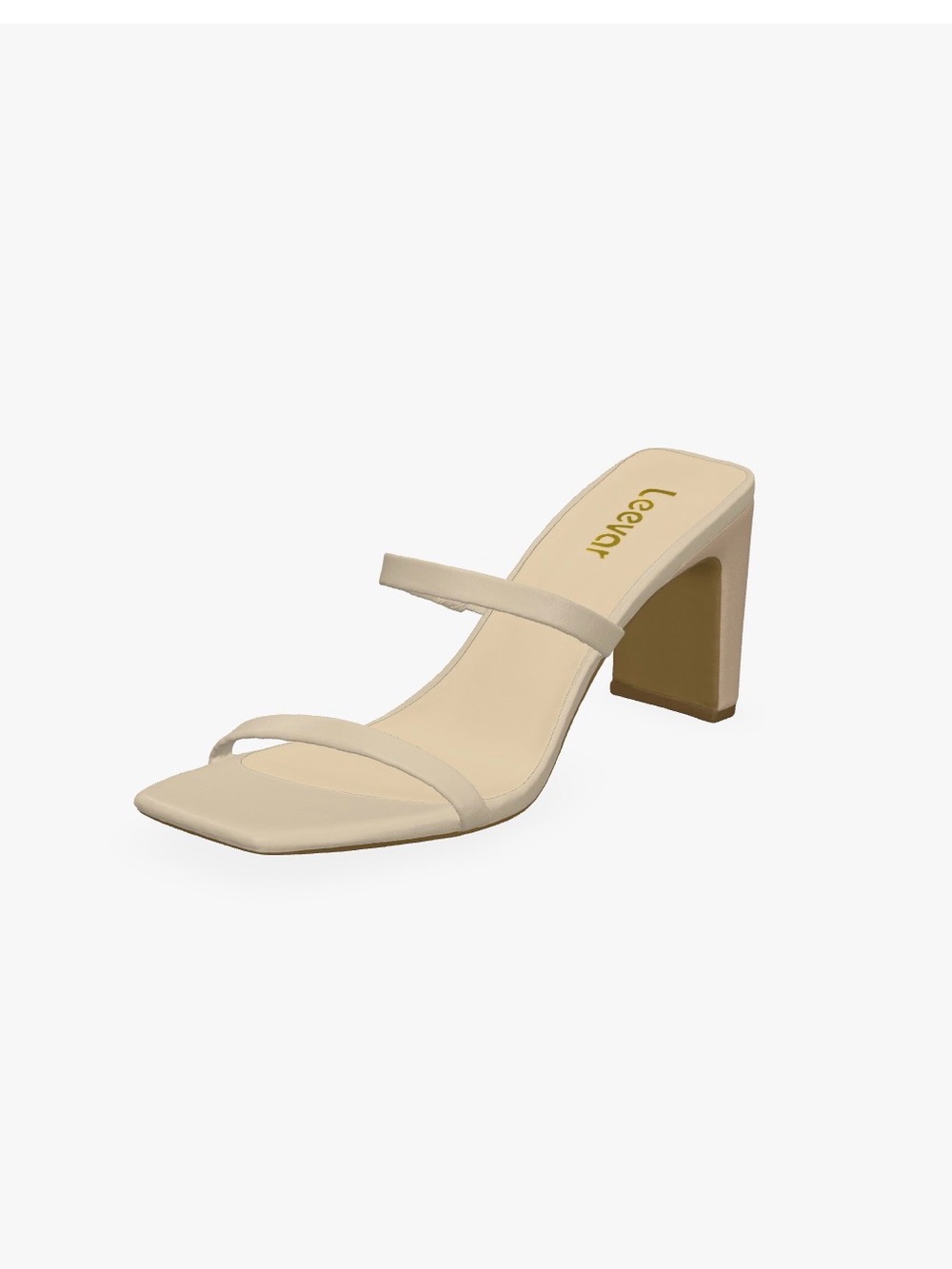 Leevor Minimalist Beige Block Heel Slide Sandal size 9.5